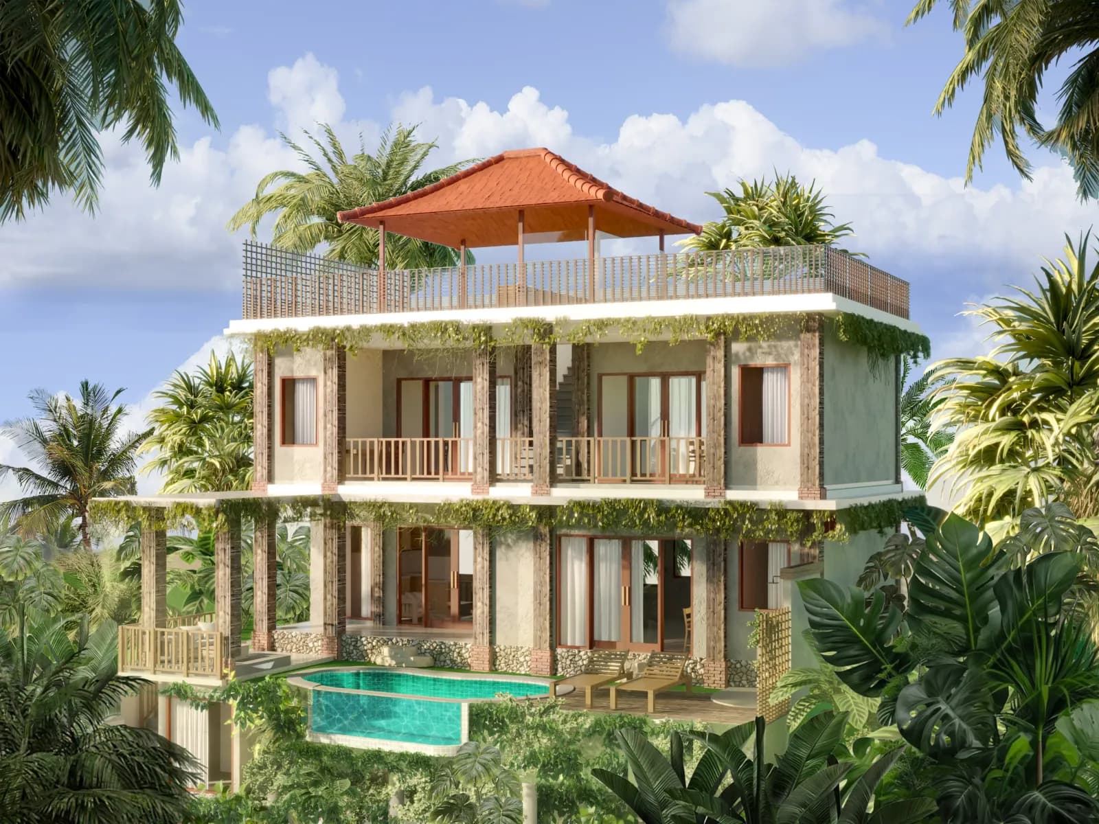 3 bedroom rooftop villa
