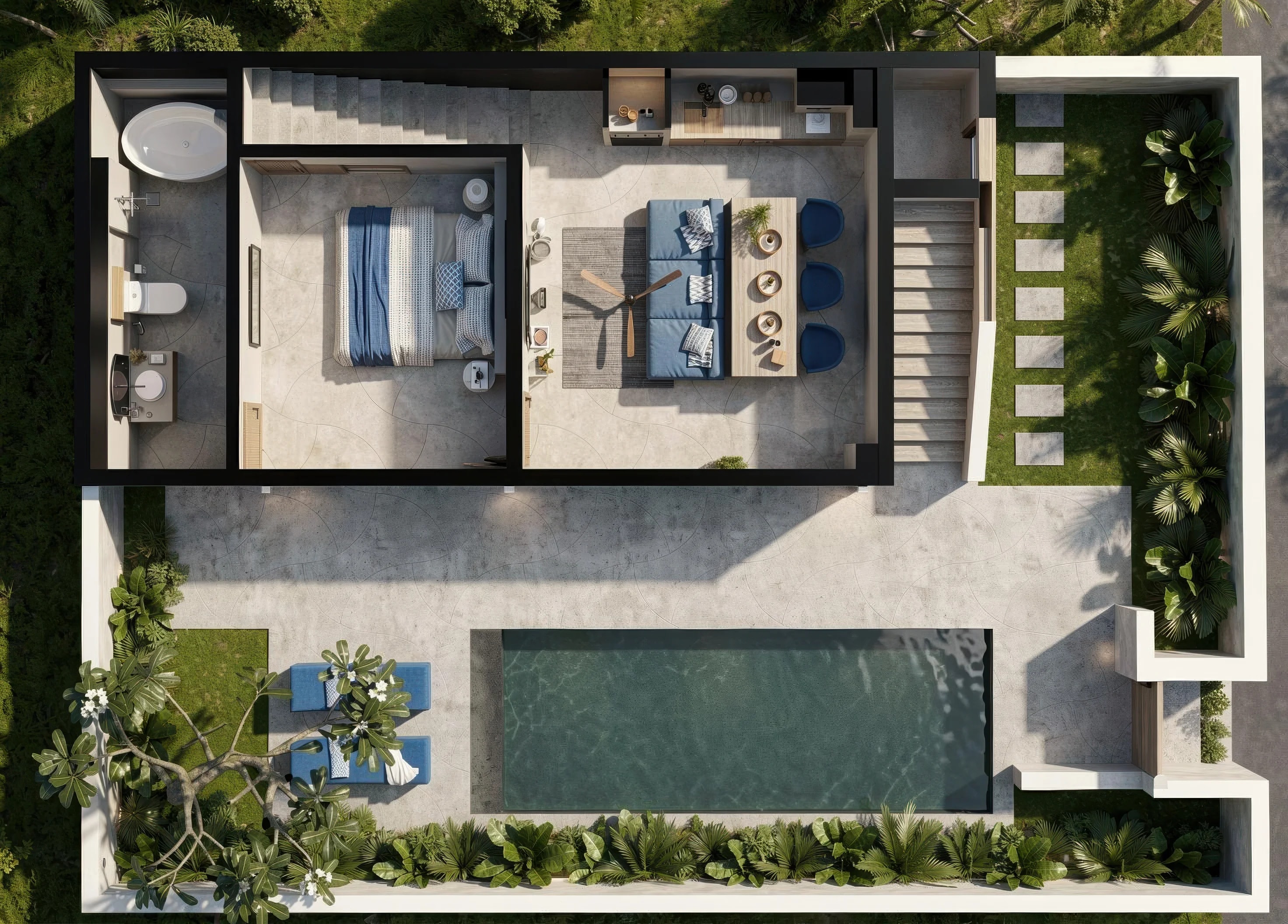 EDEM II 2 BR Villa: план этажа 1
