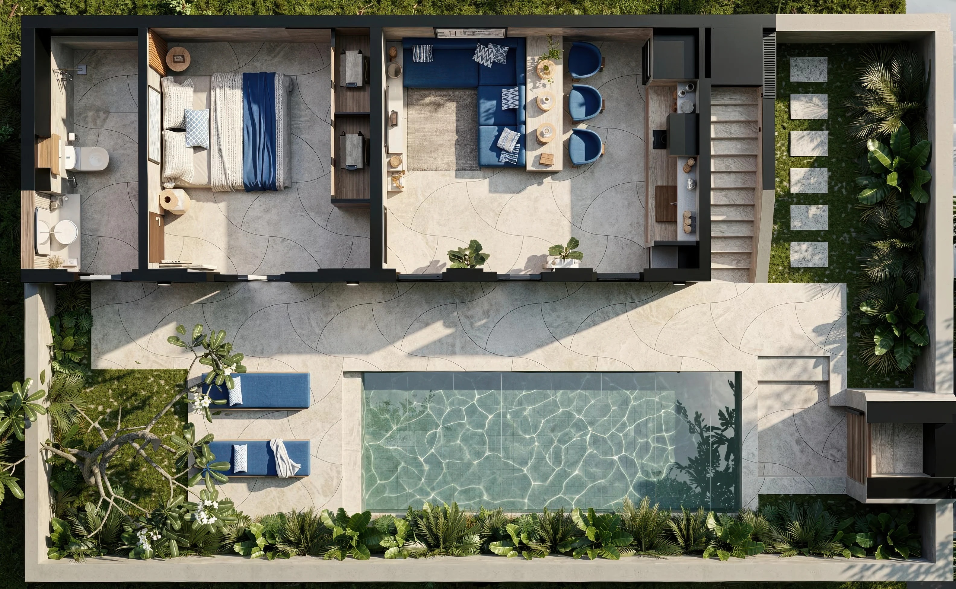 EDEM II 1 BR Villa floor 1 plan