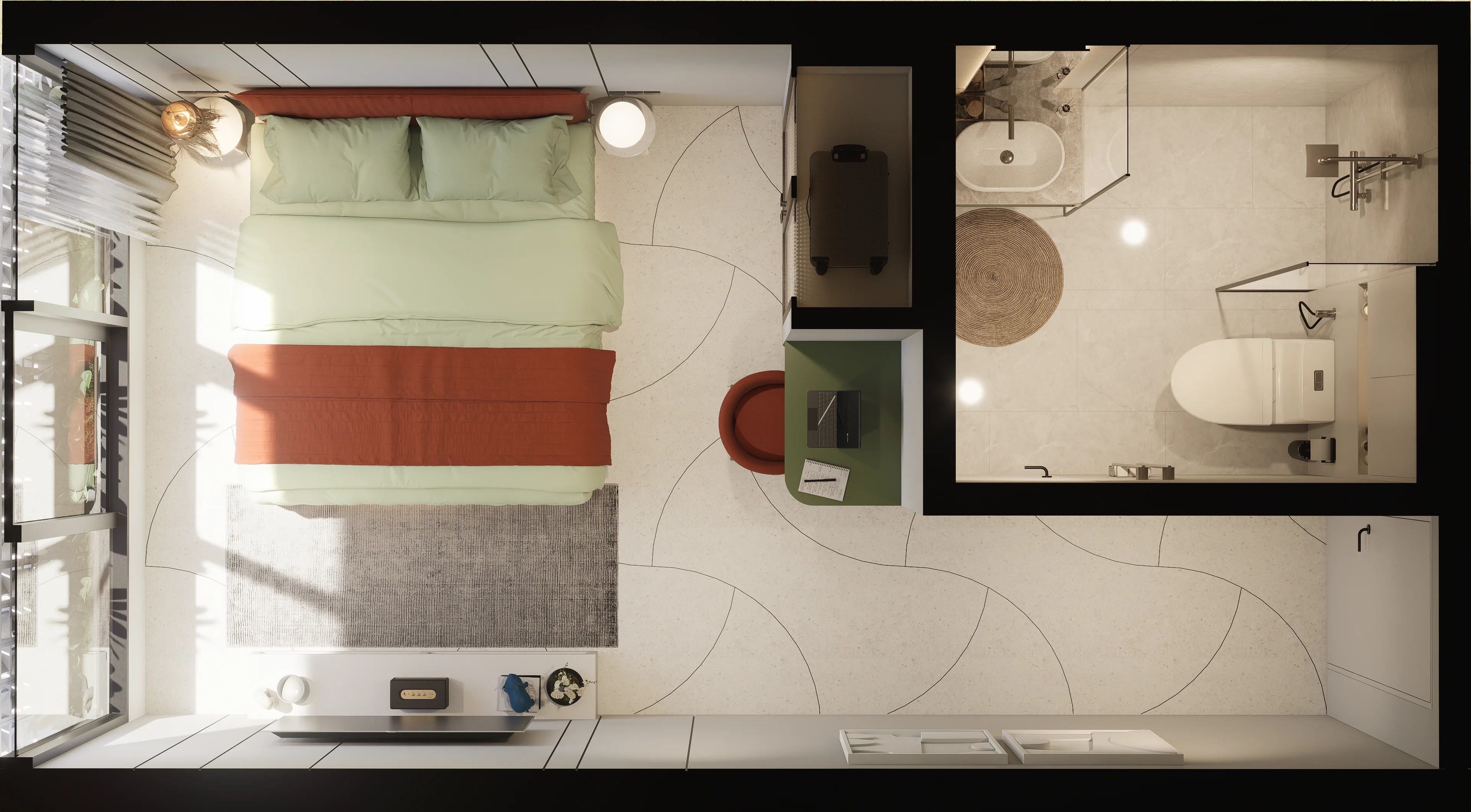 Elysium Eco city 24.55 м2 without kitchen (type V4)   2 этаж : план этажа 1