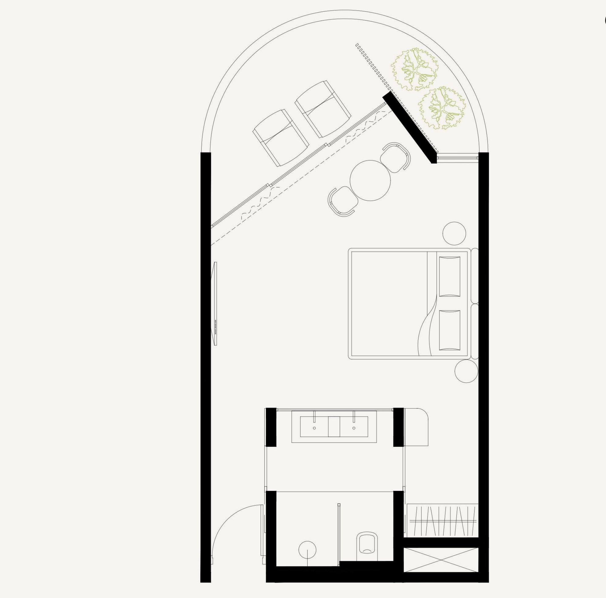 Lyvin Bingin Resort A-North · студия, вид на океан: план этажа 1