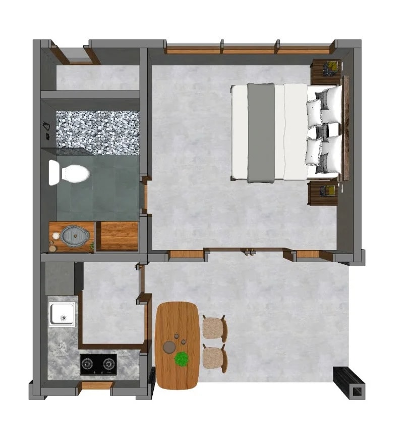 ElForest villas 1 bedroom villa floor 1 plan