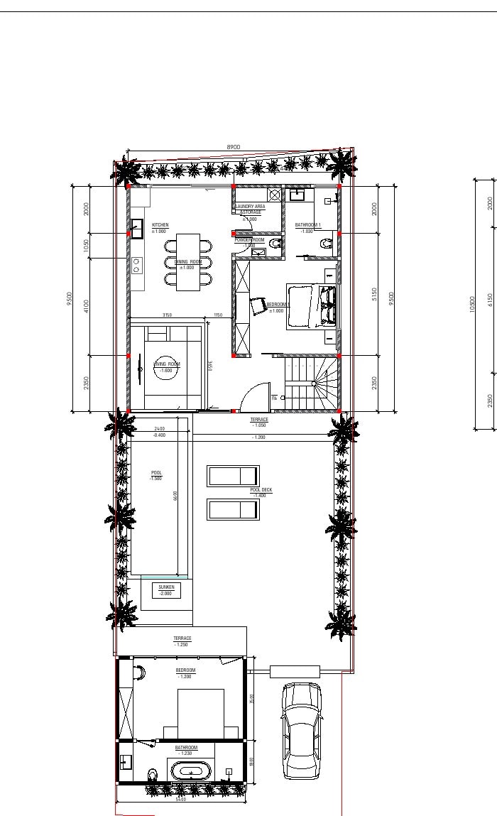 Aquamarine III Вилла с 4 спальнями · 307,76 м²: план этажа 1