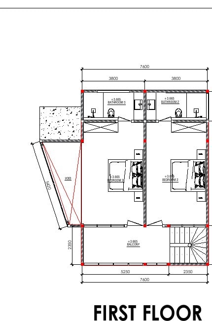 Aquamarine III Вилла с 3 спальнями · 309,09 м²: план этажа 2