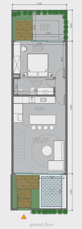 Oasis I smart villas LOT 4,5 - 98M2: план этажа 1
