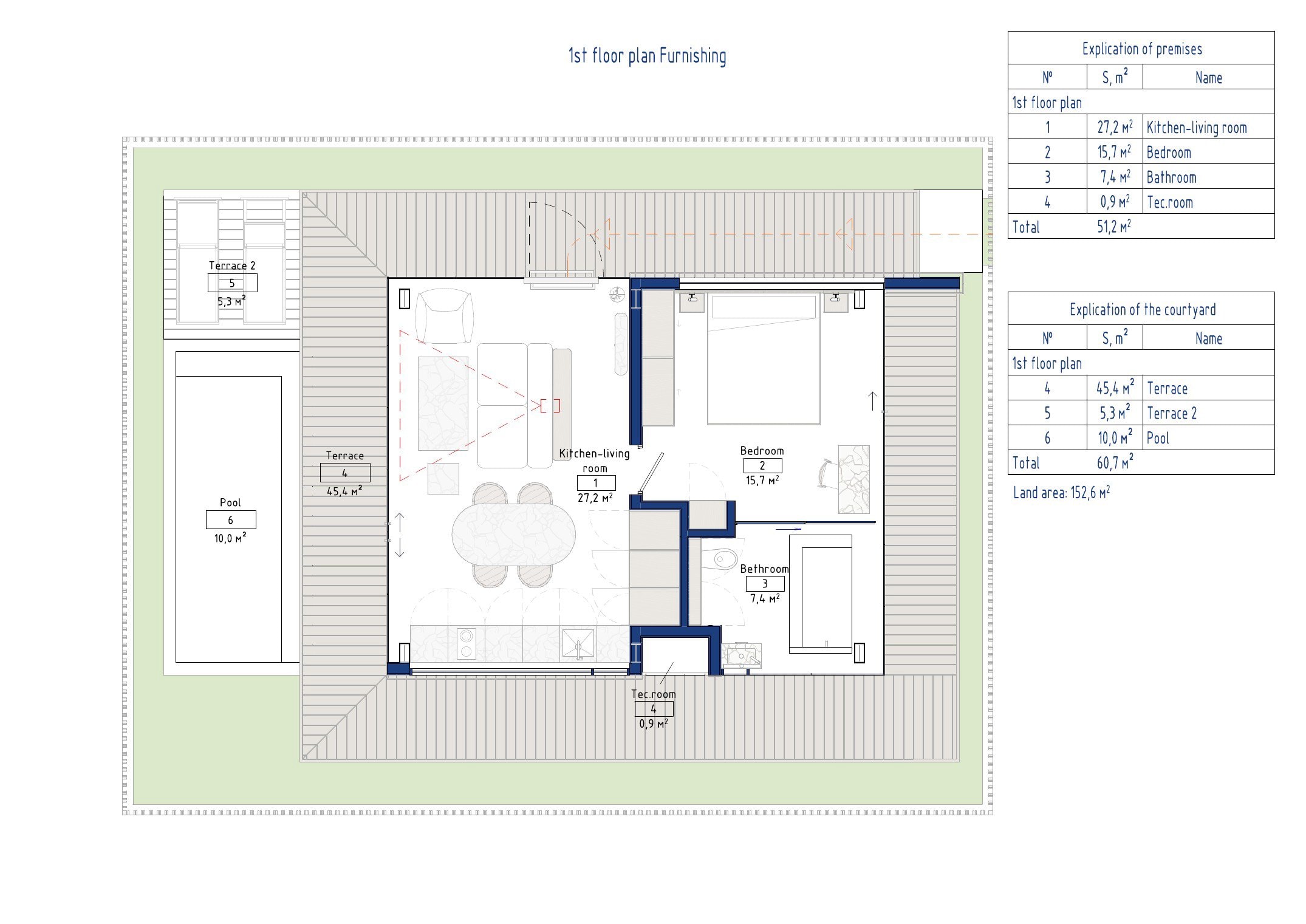Aravita Residence Вилла с 1 спальней: план этажа 1