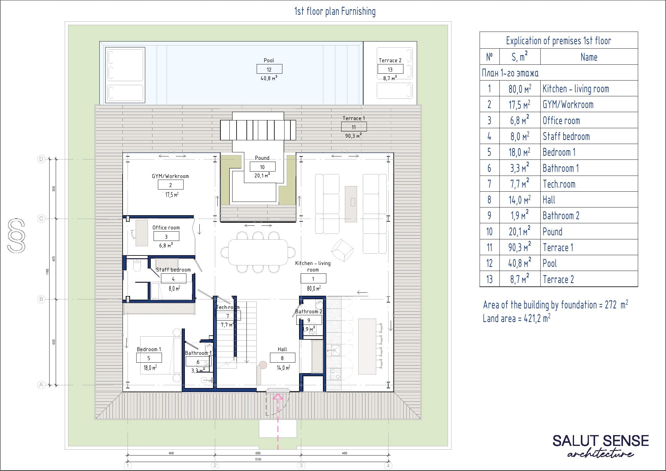 Aravita Residence Luxury Villa floor 1 plan