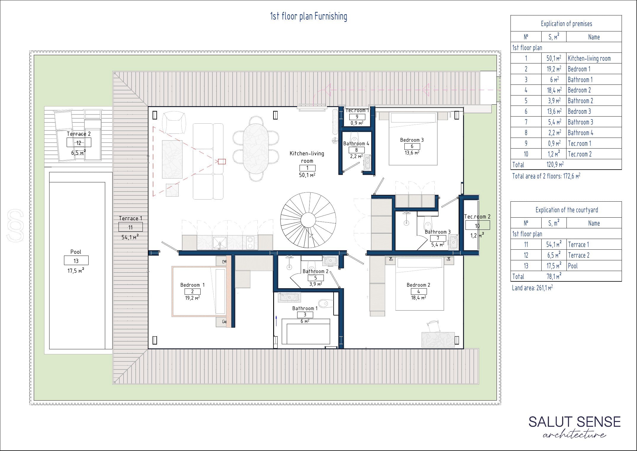 Aravita Residence 4 Bedroom Villa floor 1 plan
