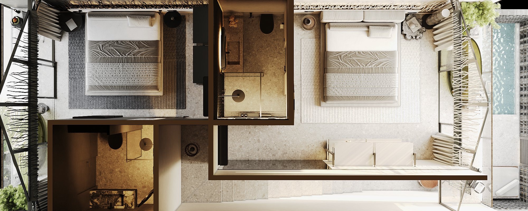 Moon Rock Villas 2.0 Вилла с 2 спальнями: план этажа 1