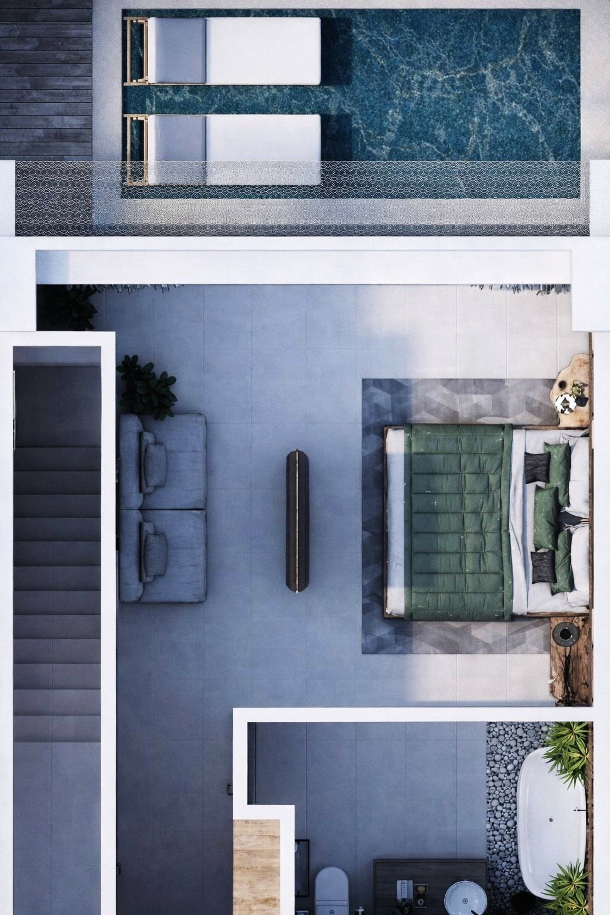 Mirador Villas 2-bedroom villa floor 2 plan