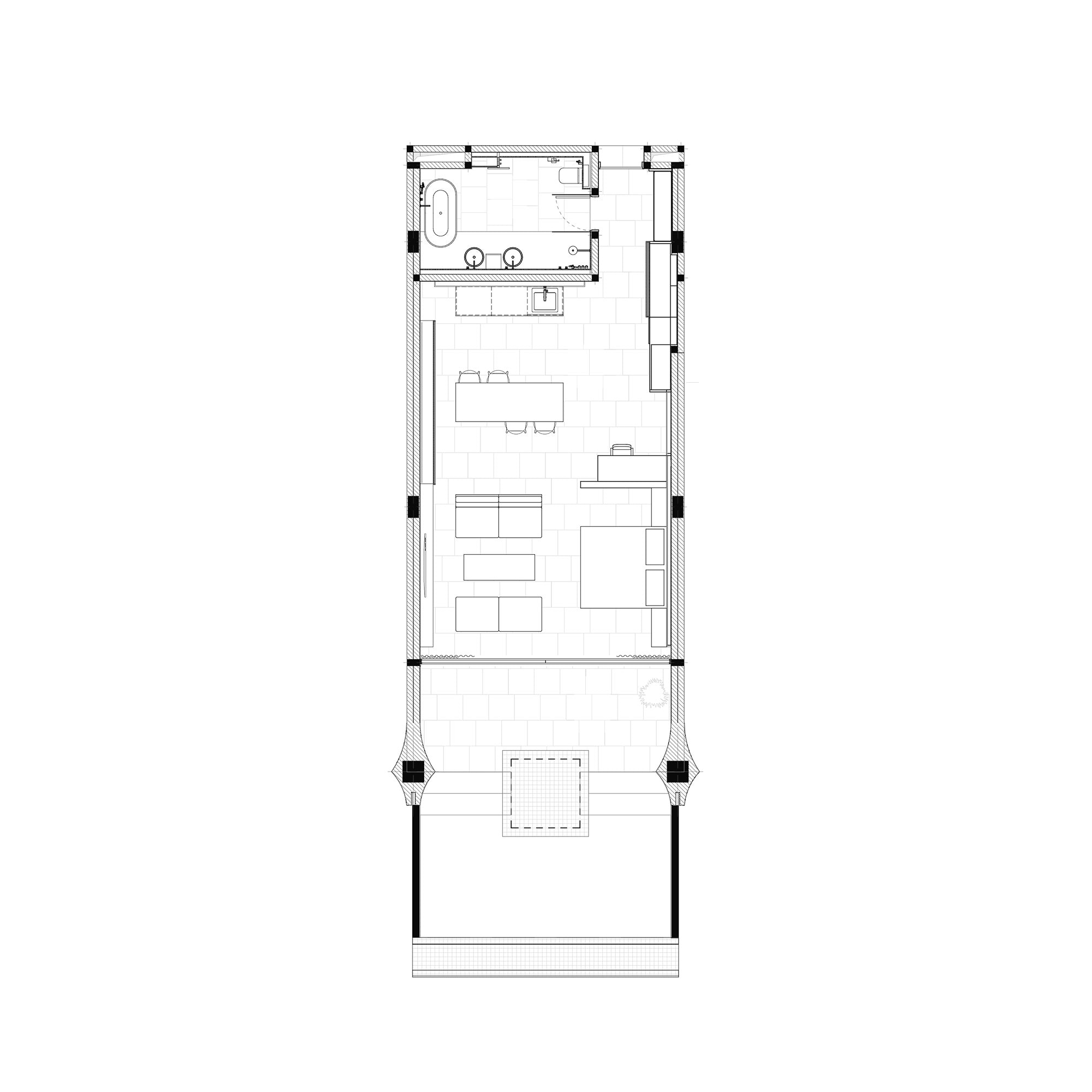 Lyvin Melasti Apartments Type A · 1 bedroom with private pool floor 1 plan