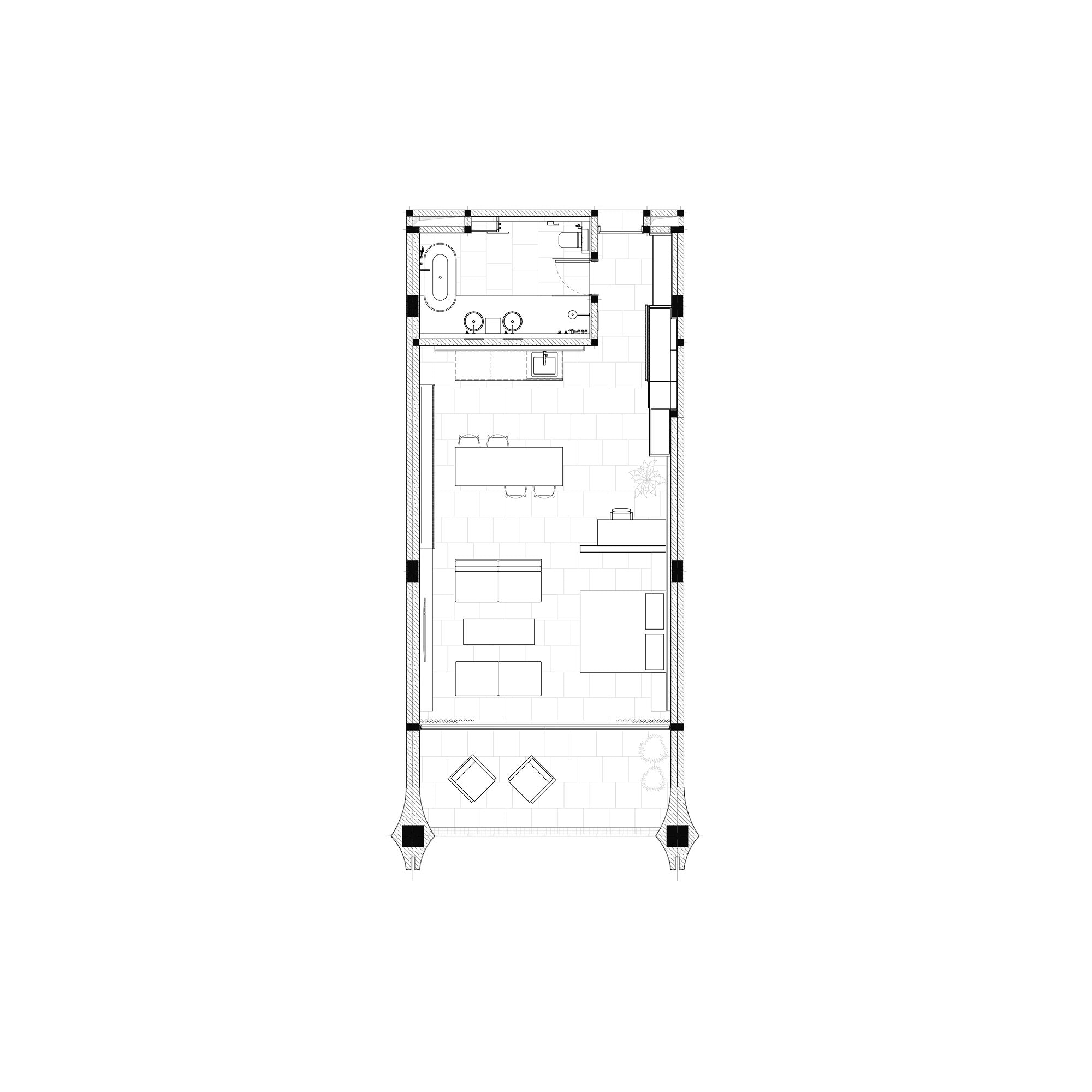 Lyvin Melasti Apartments Type B · 1 bedroom floor 1 plan