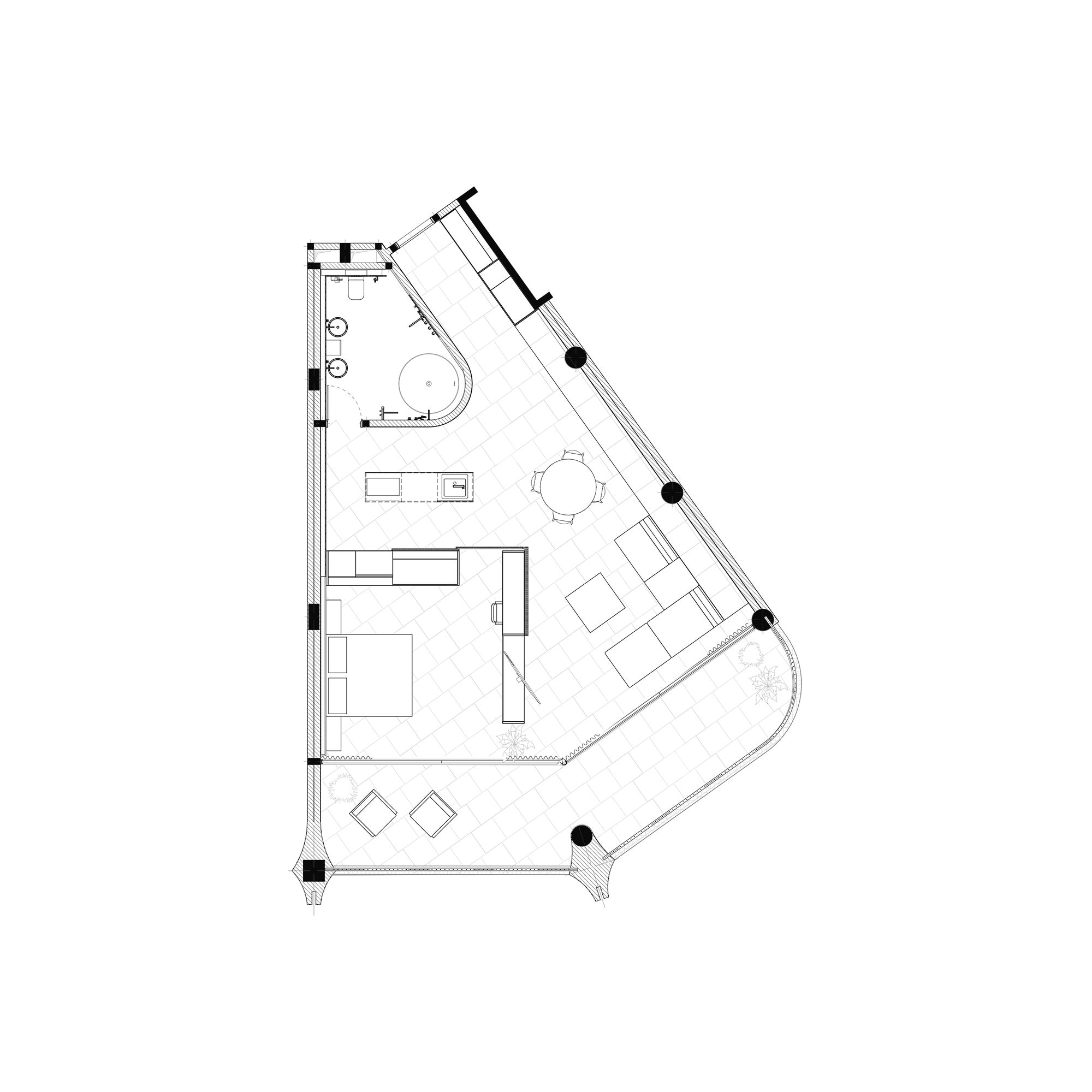 Lyvin Melasti Apartments Type C · 1 bedroom, panoramic floor 1 plan