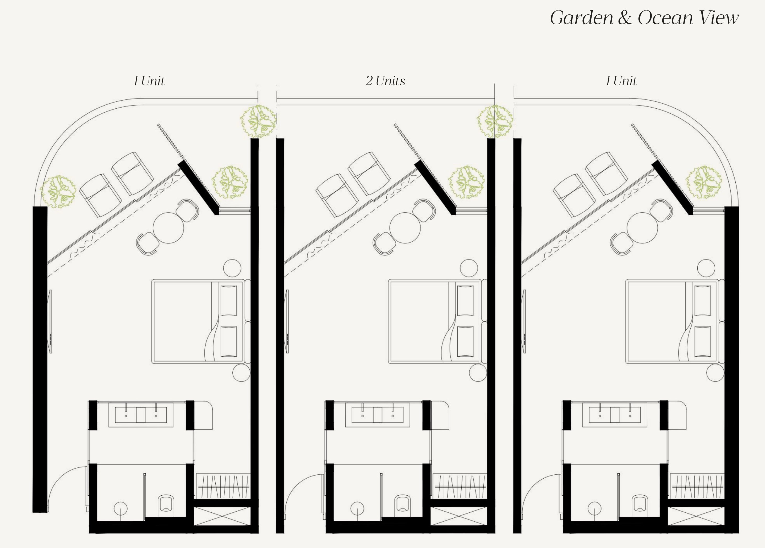 Lyvin Bingin Resort A-Gf · studio, garden and ocean view floor 1 plan