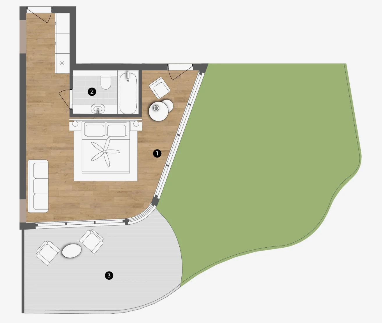 RADISSON RESORT MALDIVES Suit 4th right floor 1 plan