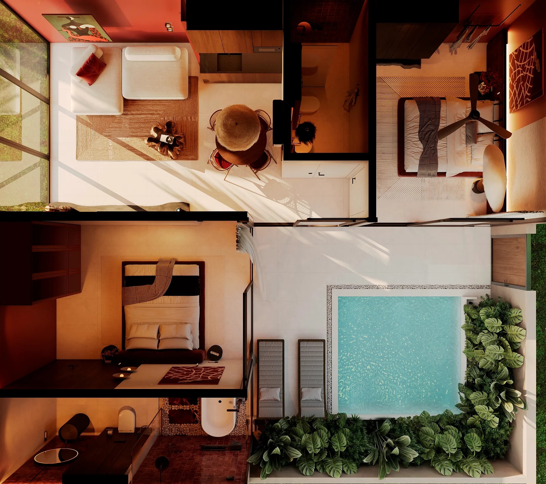 Ramada Nusa Dua by Wyndham 3 type (2 BR Small villa) - Matahari: план этажа 1