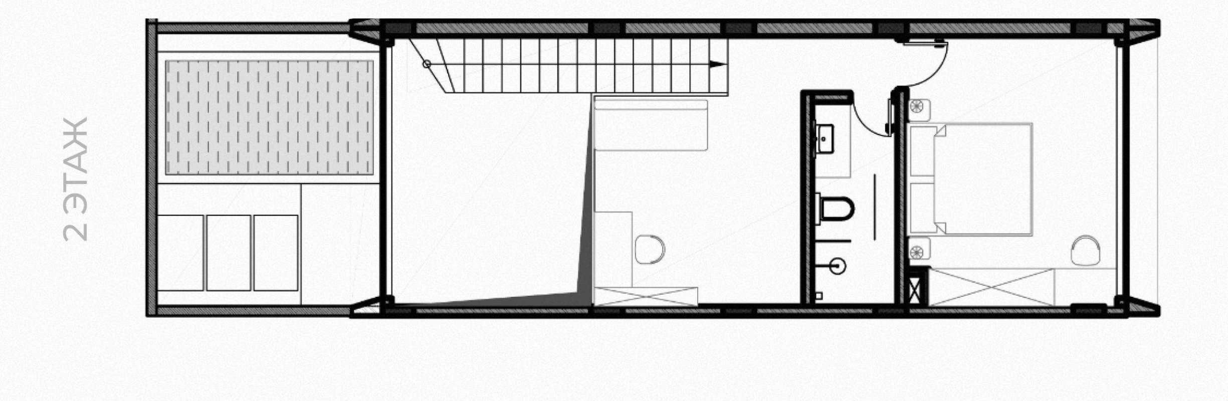 OASIS III Таунхаус с 2 спальнями — 112,55 м²: план этажа 2
