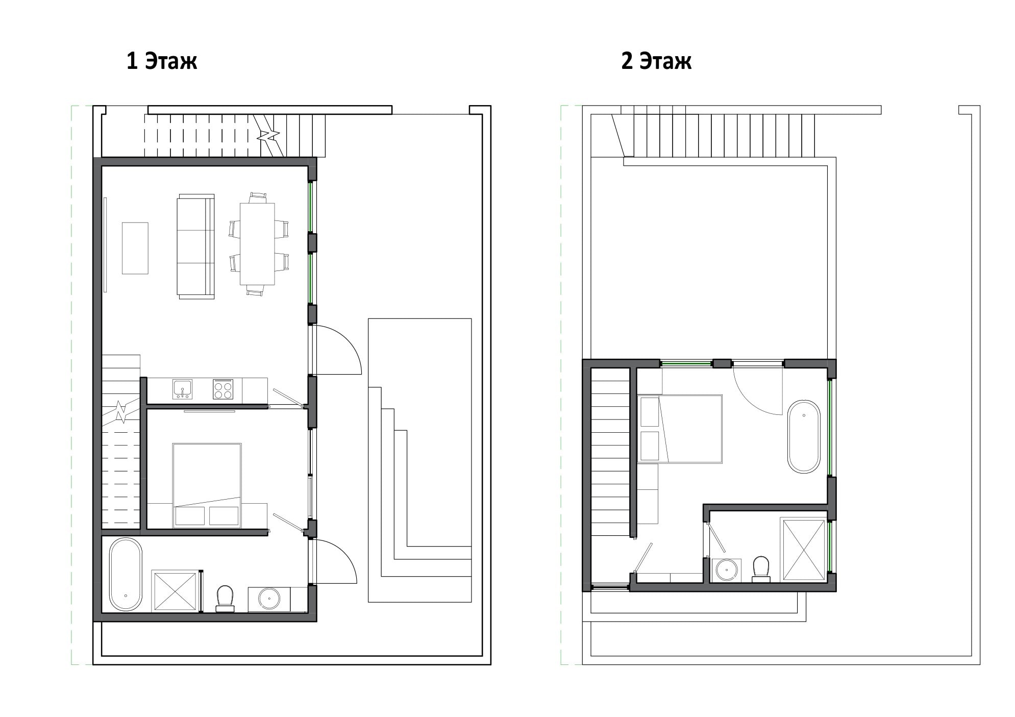 EDEM I 2 Bedroom Villa floor 1 plan