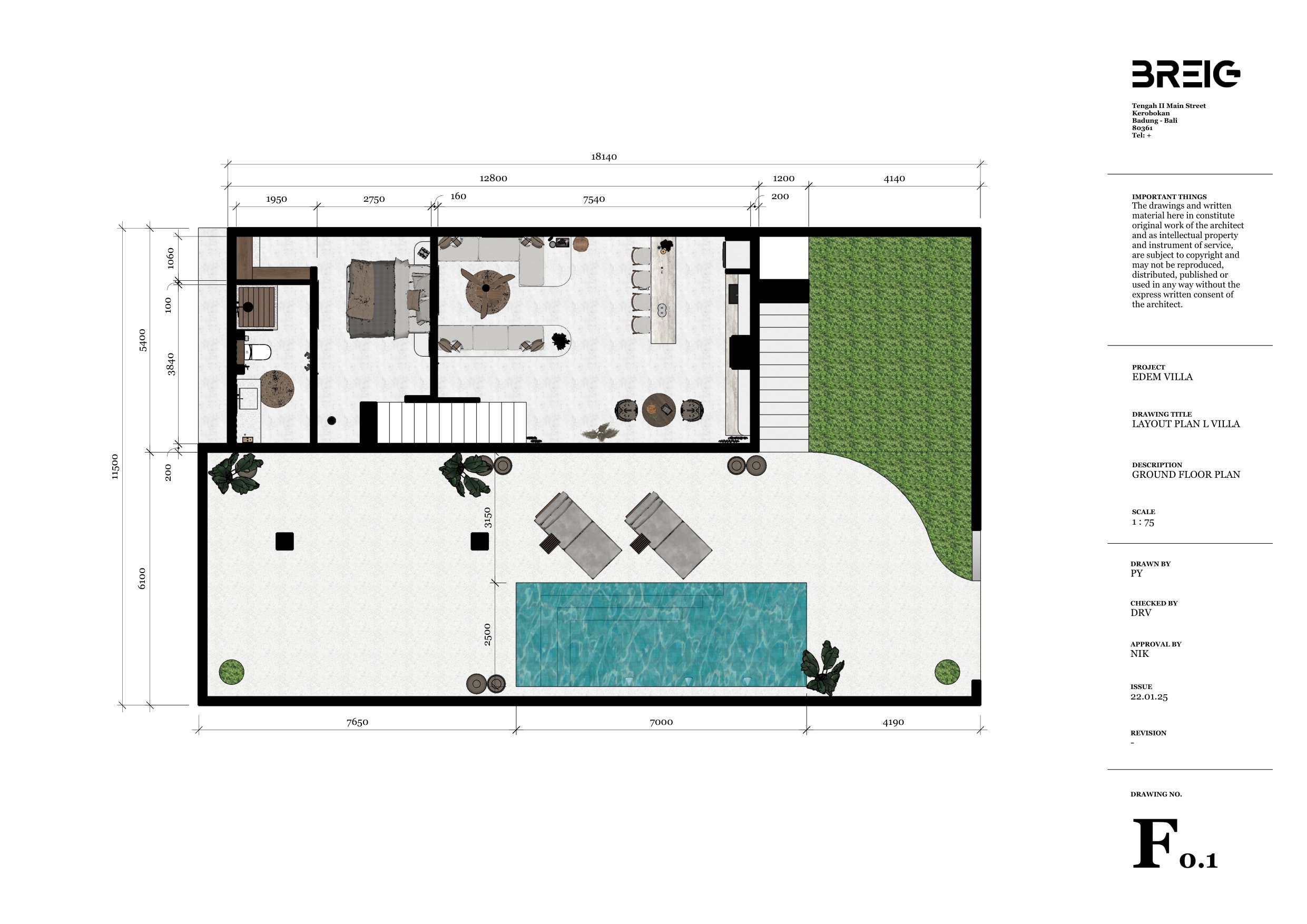 EDEM I 3 Bedroom Villa floor 1 plan
